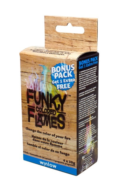 Winlow Products Funky Flames Fire Color Changers, 4 Pack