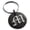 Black, variant on Stainless Steel Letter M Initial Old English Monogram Engraved Small Medallion Circle Charm Keychain Keyring