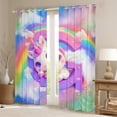 thumbnail image 2 of Erosebridal Cartoon Unicorn Curtains Pack of 2 (38x45), Glitter Rainbow 30%-50% Blackout Curtains for Bedroom, Monogrammed G 30%-50% Black Out Curtains, Window Curtains Room Decor, 2 of 6