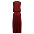 thumbnail image 5 of GZJCKJY Summer Dresses for Women,Summer Dress For Women Sleeveless Round Neck Maxi Dresses Solid Color Fork Opening Dress Wine 2XL, 5 of 6