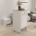 thumbnail image 2 of Versatile Robot Vacuum Stand Cabinet On Wheels Antique White With Storage For Living Room And Office Use, 2 of 12