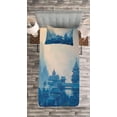 thumbnail image 4 of Ambesonne Farm House Quilted Bedspread Set 2 Pcs, Chinese Night, Twin Size, Blue, 4 of 4