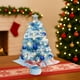 thumbnail image 4 of Uuiauoio Blue Tabletop Christmas Tree Set Ornaments, Artificial Mini Xmas Tree for Desktop Window Mantel Decor, Holiday Decorations for Home Office Party Indoor Festive Display(With lamp), 4 of 7