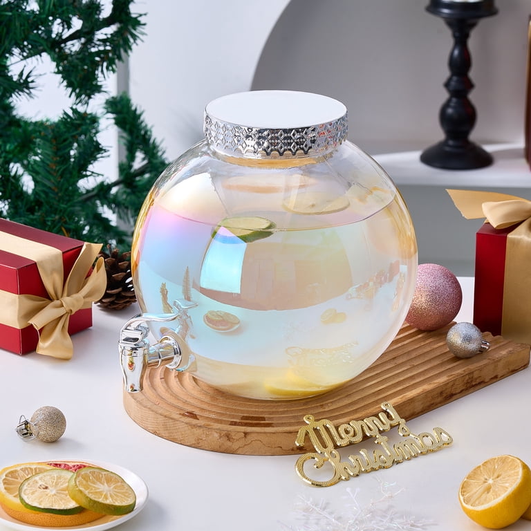Holiday Time 1.5 Gallon Clear Iridescent Glass Ornament Dispenser