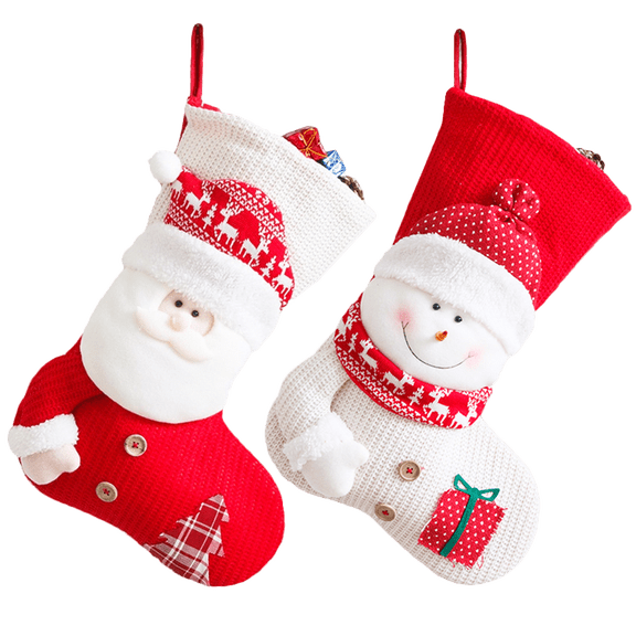 Takfox Christmas Stockings, 18inch Large Personalized Cable Knitted Xmas Hanging Stocking Decorations for Holiday Christmas Party Family Decor, 2 Pack- Red