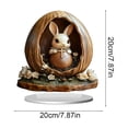 thumbnail image 3 of HuiXinOu 2D Printed Acrylic Easter Bunny Decoration, Flat Tabletop Ornament for Home Office Desk Bookshelf Spring Decor, 3 of 6