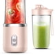 thumbnail image 5 of Vaso exprimidor eléctrico Wdftyju 300ml batidora recargable 6 cuchillas rosa con taza, 5 of 6
