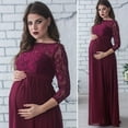 thumbnail image 2 of Lace Prom Gown Maternity Maxi Dress Wedding Party Dress Photography Prop Clothes3/4 Sleeve / Sleeveless, 2 of 5