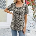 thumbnail image 1 of T-Shirt à Col Rond Floral pour Femmes Coupe Ample Manches Courtes Décontracté pour Usage Quotidien, 1 of 2