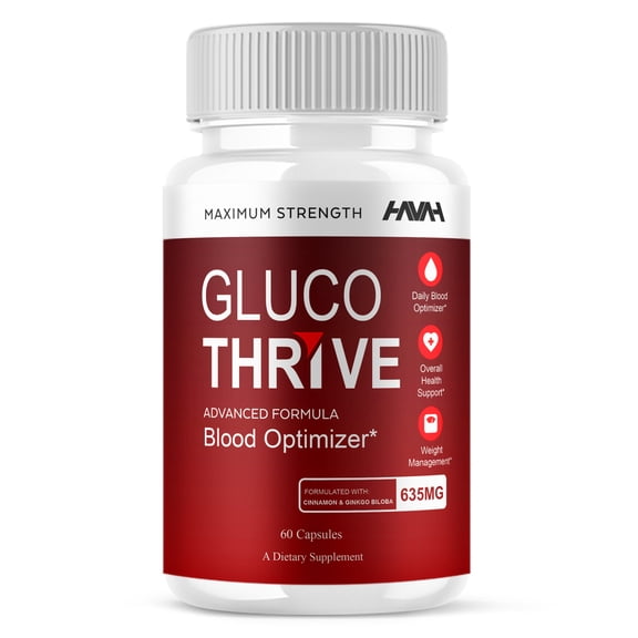 Gluco Thrive Advanced Blood Support Capsules, GlucoThrive Maximum Strength Support Supplement (60 Capsules)