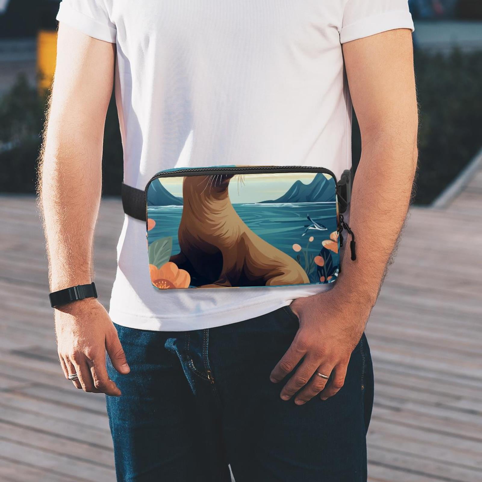 Sea lion Waist Pack Running Belt Fanny Packs Lightweight Adjustable with Extension Strap Unisex