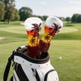 thumbnail image 4 of Uorisanigo Golf Club Head Covers for Fairway Woods, Drivers and Hybrid, - 3-Pack Sunset Palm Tree Golf Club Headcovers for Men & Women- Premium PU Leather, Double Elastic Band, 4 of 7