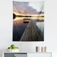 thumbnail image 1 of Wooden Tapestry, Serenity Relaxing Themed Port Pier Wooden Rustic Image of Dawn Sunset in Lake Art, Fabric Wall Hanging Decor for Bedroom Living Room Dorm, 5 Sizes, Multicolor, by Ambesonne, 1 of 1