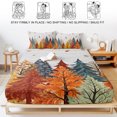thumbnail image 5 of Queen Size Fitted Sheet Set - Fall Forest 3 Piece Bedding Sets 16" Deep Pocket Fitted Sheet with 2 Pillowcases, Orange Blue Trees Maple Leaf Thanksgiving Vintage Brushed Microfiber Hotel Bed Sheets, 5 of 9