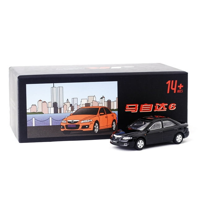 1/64 Mazda 6 2008 Alloy Car Model Diecast Simulation Metal Classic Sports Car Model Miniature Scale Collection Childern Toy Gift Black