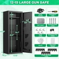 thumbnail image 5 of BESAFETY 12-15 Gun Cabinet, Quick Access Long Gun Safe for Home Rifles and Pistols, Large Unassembled Rifle Safe with Removable Shelves, Pegboard, 5 of 9