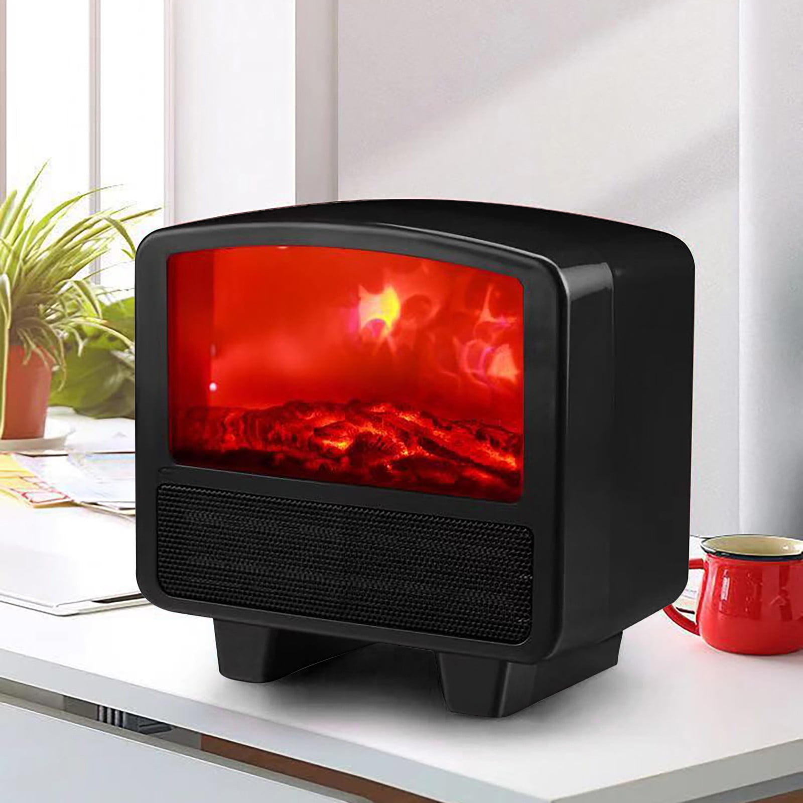 Teissuly Simulation Flame Heater Ceramic Fast Heating Heater Winter