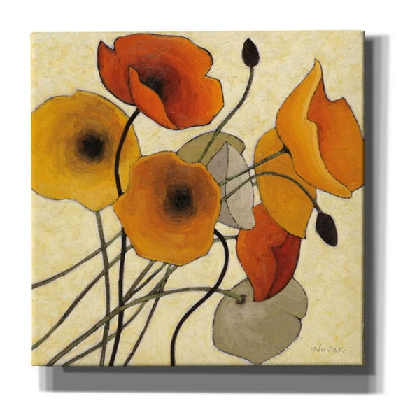 Epic Graffiti 'Pumpkin Poppies II' by Shirley Novak, Canvas Wall Art, 26"x26"