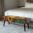 thumbnail image 2 of Whosucclay Sunflower Oil Painting Print Stretch Dining Bench Cover, Comfortable Bench Seat Protector Wear Resistant Bench Slipcover Rectangle Bench Cover for Dining Room, Living Room, Bedroom, 2 of 7
