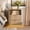 Natural-2 Drawers, variant on HMstone 3 Drawers Fluted Nightstands with Charging Station, Modern Bedside Table with Lighting, Wooden Curved Night Stand for Bedroom Living Room, White
