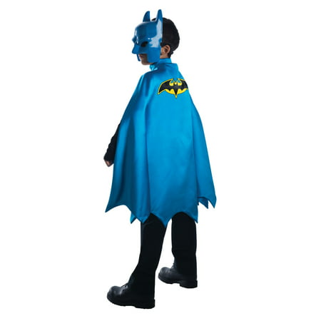 Child's Deluxe Blue Batman Comic Book Style Cape Costume