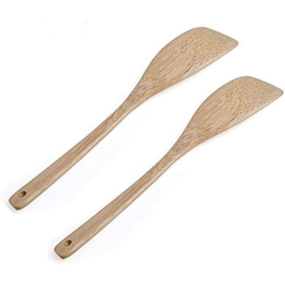 Ecloud Shop 2 Pcs Spatule en Bois Antiadhésive Outil de Cuisine Ustensiles de Cuisine Écologiques et Sûrs