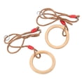 thumbnail image 1 of Gymnastics Rings With Ropes, Playground Hanging Wooden Ring With Rope Wooden Gymnastics Swing  For -fitting Replacement For Wooden Swing, 1 of 8