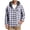 Black, variant on Men's Casual Plaid Shirts,Button Long Sleeve Hooded Pullover Top with Drawstring and Chest Pocket,Weekend Outing