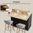 thumbnail image 5 of Noelse Kitchen Island with Storage, Rolling Kitchen Island Cart on Wheels with Widen Drop Leaf Rubberwood Top, Large Mobile Kitchen Islands with Trash Can Storage and Towel Bar, Black, 5 of 11