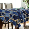 thumbnail image 5 of Yayeee Tablecloths 60" x 90" Rectangle Wrinkle Resistant Party Table Cover, Blue Hexagon Pattern, 5 of 8