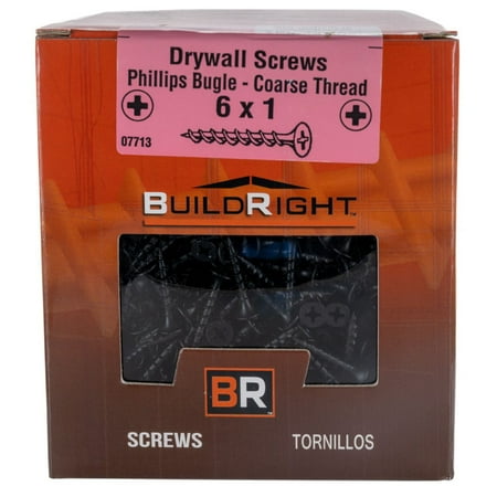 

#6 x 1 Black Phosphate Steel Coarse Thread Phillips Bugle Head Drywall Screws DWSCR-062