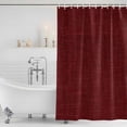 thumbnail image 3 of Vintage Dark Red Shower Curtain Set, Waterproof Shower Curtains for Bathroom, Farmhouse Retro Solid Color Linen Texture Washable Fabric Cloth Bath Curtain for Bathtub with Hooks 54x78 Inches, 3 of 6
