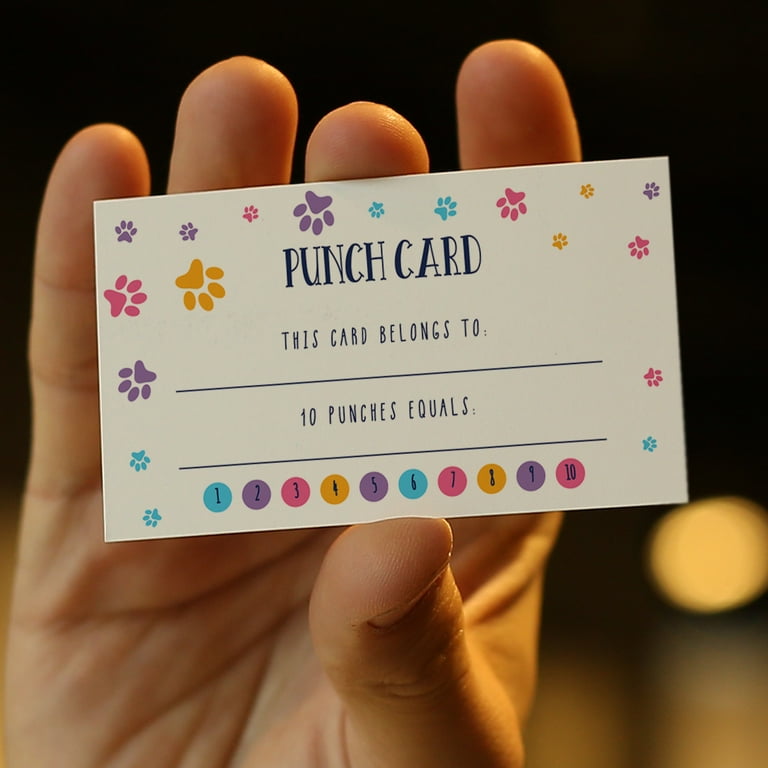 Premium Loyalty Punch Business Cards - Small 3.5 x 2 Card 100 Cards