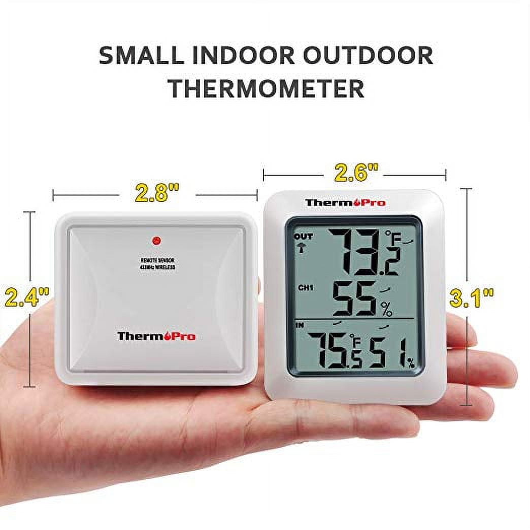 ThermoPro TP60 Digital Hygrometer Indoor Outdoor Thermometer Wireless  Temperature and Humidity Gauge Monitor Room Thermometer with 200ft/60m  Range Humidity Meter - Yahoo Shopping