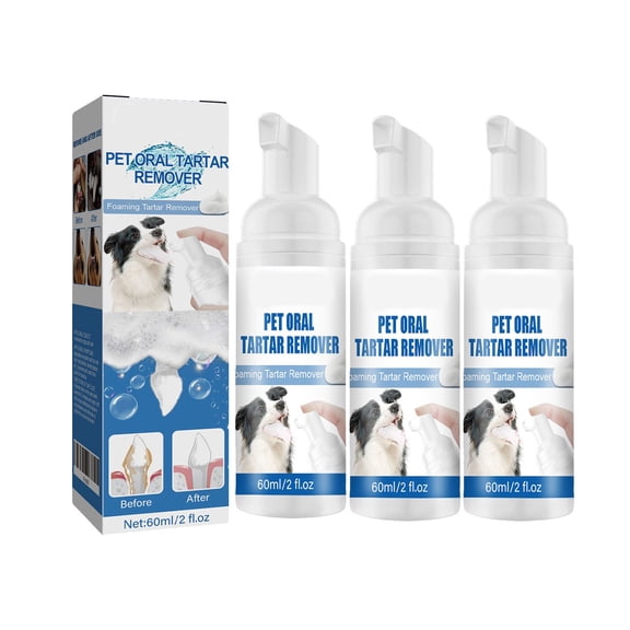 Pet Oral Tartar Remover Spray, Dog Teeth Cleaning Foam for Dogs & Cats, Pet Dental Foaming Care Spray Reduce Tartar for Cats and Dogs (1 pcs, 60ml)