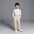 thumbnail image 3 of Uniform Pants For Boys Pull On Chino Pants With Pockets Straight Pants Khaki Pants For Boys Uniform Back To School Outfits For Boys Boys Pants Size 13-14 Years, 3 of 5