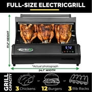 Turbo E Outdoor Electric Grill - 1700W Infrared, 24 Smart BBQ Grill with Probe, 120V