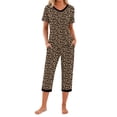 thumbnail image 2 of Weekease Printed Two Piece Pajama Sets for Women V Neck Short Sleeve Tops and Capri Casual Summer Sleepwear, 2 of 7