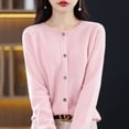 thumbnail image 4 of Suéter tipo cárdigan de cuello redondo de lana para mujer, nueva moda de primavera y otoño, 24 prendas de vestir con agujas de osmanto para mujer, top coreano de punto Grace, 4 of 5
