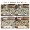 thumbnail image 7 of ODIKA 4'x6' Washable Area Rug Vintage Boho Banded Border Faded Detail Distressed Scroll Oushak Flowing Dynamic for Bedroom, Reading Nook, Pet Friendly & Non-Shedding, 7 of 7