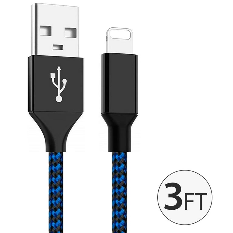 3M 3A 8 PIN Weave Style Metal Head to USB Data Cable / Charger For iPh