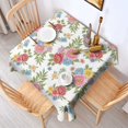 thumbnail image 2 of Pioneer Flower Floral Print Pattern Square Tablecloth, Waterproof Wipeable Spillproof Washable Table Cover for Home Kitchen Party Decor, 52"x52", 2 of 6