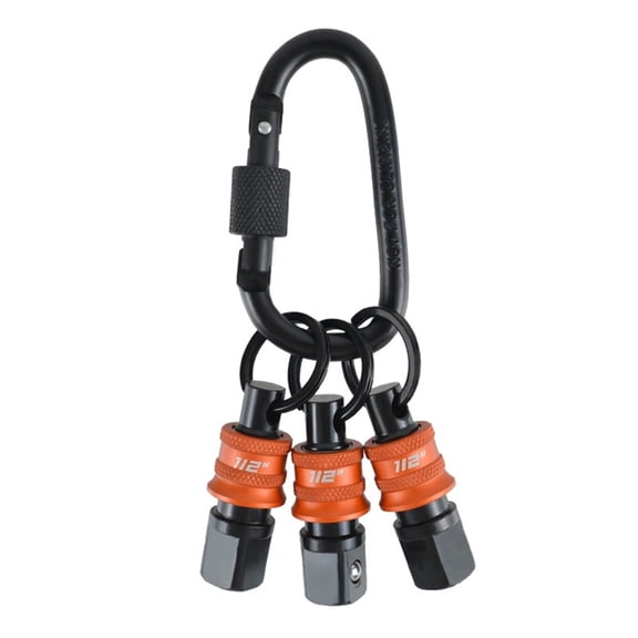 Socket Holder Keychain 3pc -1/2inch Socket Organizer with Quick Release and Clip - Impact Wrench and Toolbox Accessories