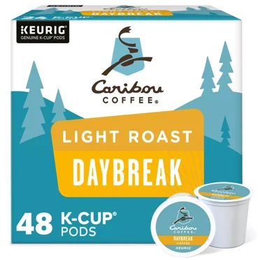 Caribou Coffee Daybreak Morning Blend, 48 K-Cups, Light Roast