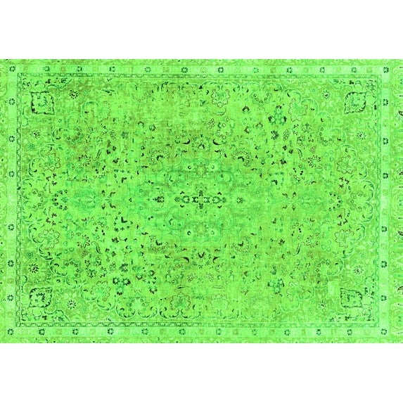 Ahgly Company Indoor Rectangle Abstract Green Modern Area Rugs, 2' x 3'