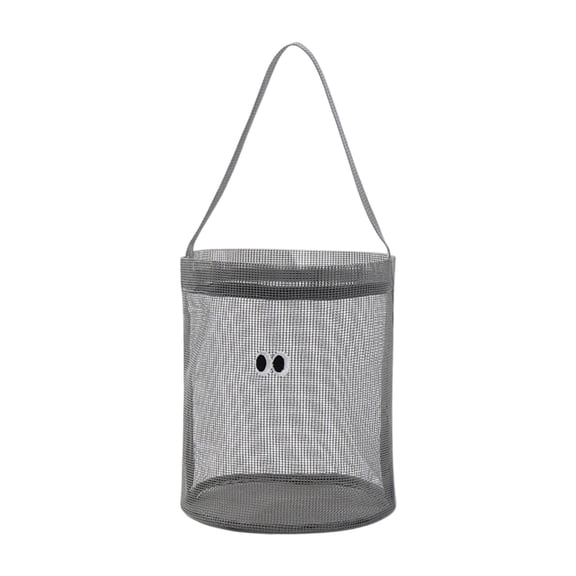 Dickly Foldable Nylon Beach Mesh Bag Practical Versatile Organizer Suitable for Walking Gray