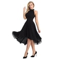 thumbnail image 4 of iiniim Women's Sleeveless Bridesmaid Dress High Low  Chiffon Halter Neck Evening Party Prom Dresses, 4 of 7