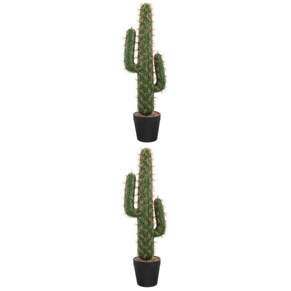 Raindrops 2-Pack Artificial Cactus Plants with Pots, Large Faux Decor for Home, Office, Indoor and Outdoor Use