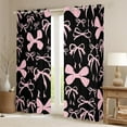 thumbnail image 2 of Bow Room Darkening Blackout Curtains Black Pink Girls Bow Curtains for Bedroom Living Room Cute Bowknot Blackout Curtains Kawaii Bow Window Treatments 26"W x 45"L (Pack of 2), 2 of 6