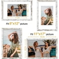 thumbnail image 3 of Vittanly 11x17 Picture Frame, Engineered Wood with Shatter Resistant Plexiglass, Display Pictures 8x12 with Mat or 11x17 without Mat, Photo Frame for Wall Mounting, Distressed White, 1 Pack, 3 of 6